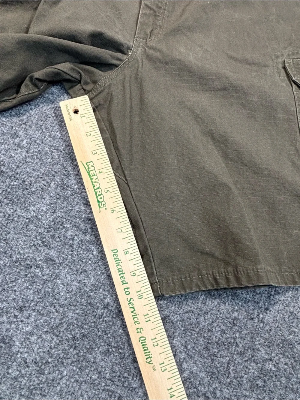 Wrangler RIGGS Workwear Carpenter Ripstop Shorts Mens 42 Green Canvas Cargo Duty